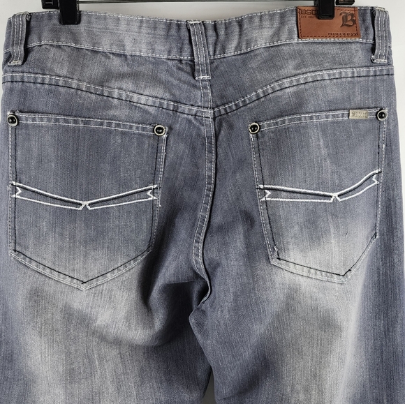 Basic Code Jeans 38x32 Vintage Y2K Baggy Wide Leg Skater Blue Gray Jeans - Picture 8 of 10